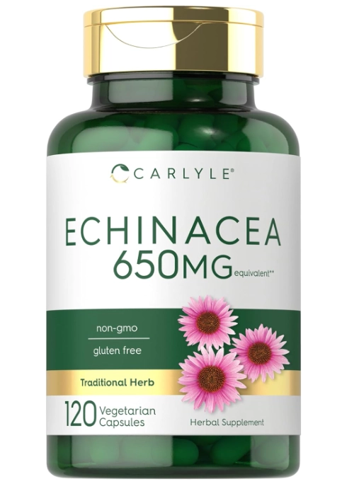 Equinácea, 650mg, 120 Cápsulas, Carlyle