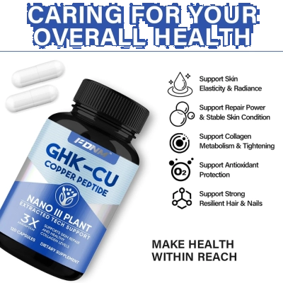 GHK-Cu, Suplemento de Peptídeo de Cobre, 120mcg, 120 Cápsulas, FDNM