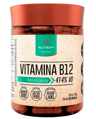 Vitamina B12 Metilcobalamina, 60 Cápsulas, Nutrify