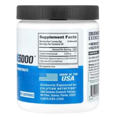 Creatine5000, 300g Sem Sabor, EVLution Nutrition