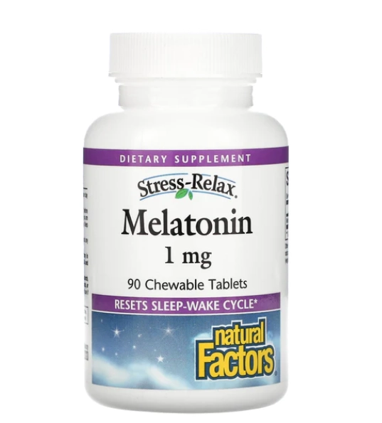Melatonina 1mg,  90 Comprimidos Mastigáveis, Natural Factors