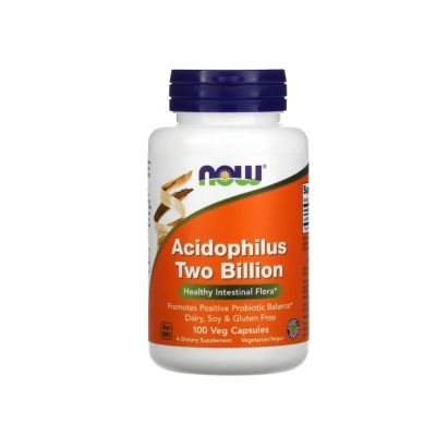 Probiótico Acidophilus 2 Bilhões de UFCs, Equilíbrio da Microbiota Intestinal e Suporte Digestivo, Now 