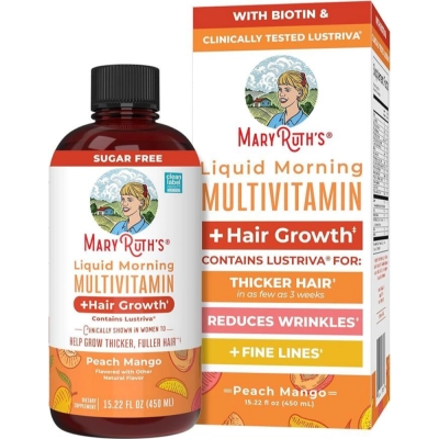 Liquid Morning Multivitamin +Hair Growth, 450 ML, Mary Ruth's
