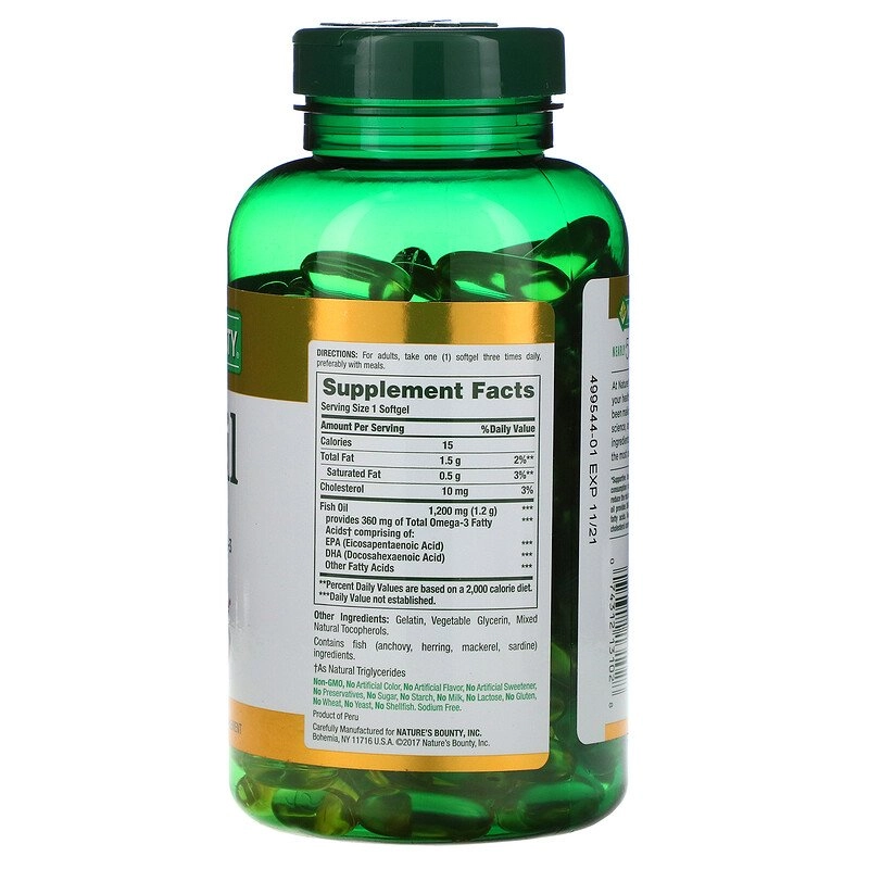 Óleo de Peixe, 1.200 mg, 200 Cápsulas, Nature's Bounty