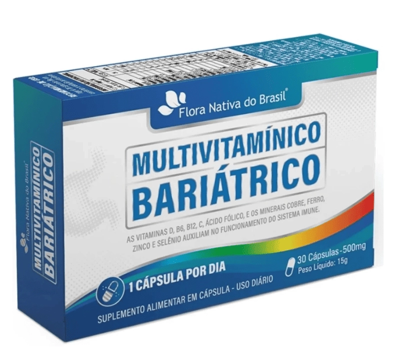 Multivitamínico Bariátrico Com Vitaminas D, B6 e B12, 30 cápsulas, Flora nativa