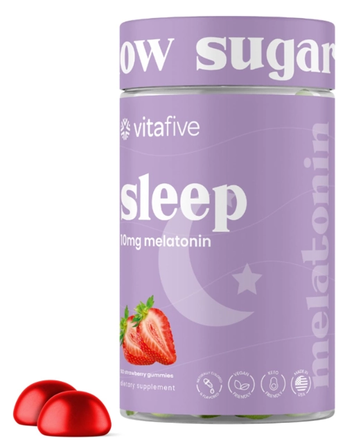 Melatonina 10mg Extra Forte, 50 Gomas Sabor Morango, Vitafive
