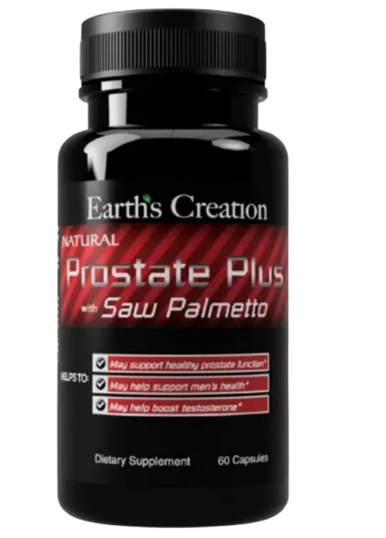 Prostate Plus com Saw Palmetto 500mg, 60 Cápsulas, Earth's Creation