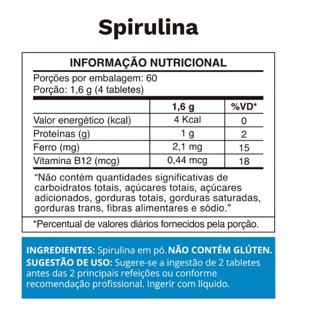 Spirulina 400mg, 240 comprimidos, Ocean Drop