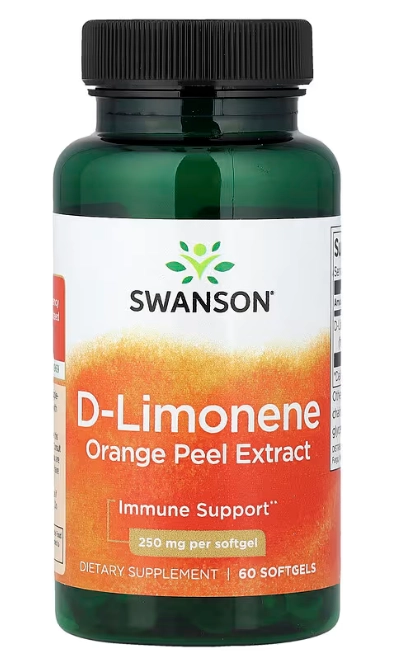 D-Limoneno, Extrato de Casca de Laranja 250mg, 60 Cápsulas, Swanson