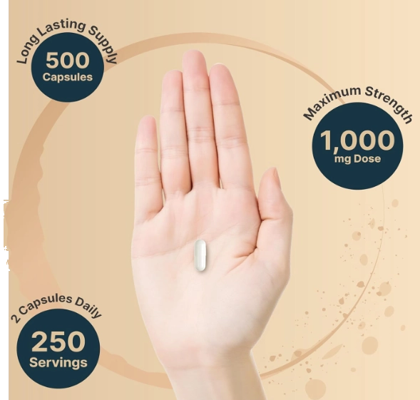 Taurina 1000mg, 500 Cápsulas, NatureBell