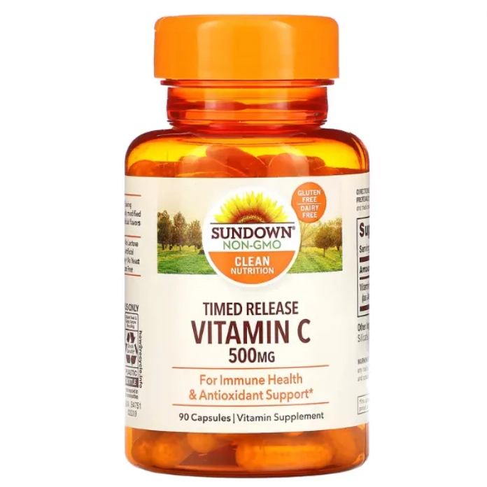 Vitamina C, 500mg, 90 Cápsulas, Liberação Programada, Sundown