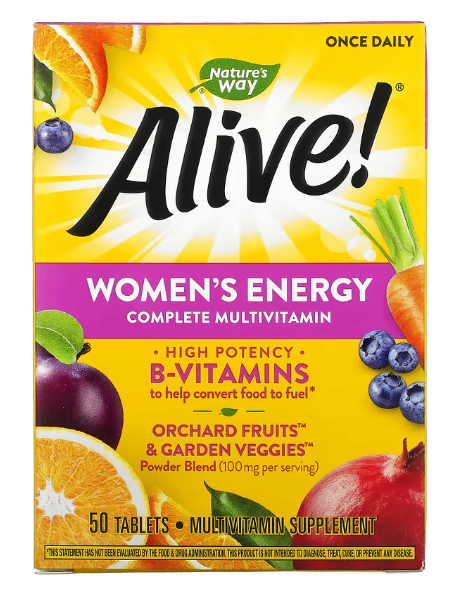 Alive, Multivitamínico Completo Feminina, 50 Comprimidos, Nature's Way