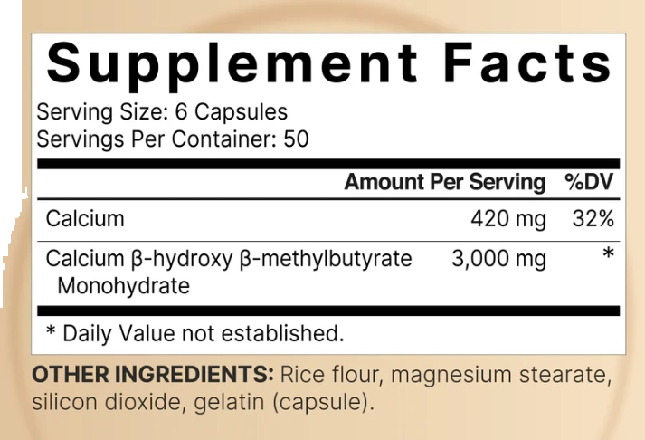 HMB, 3000mg por porção, 300 cápsulas, Naturebell