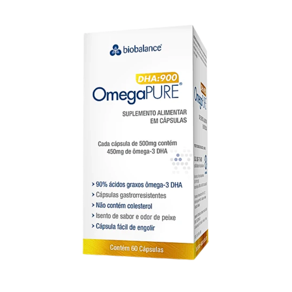 Omegapure Ômega-3 DHA:900, 60 Capsulas, 500mg - Biobalance