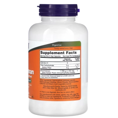 Glucomannan 575mg, 180 Cápsulas, Now