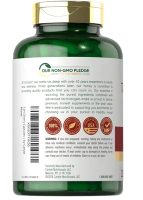 Extrato de Cereja Tart Cherry, 10.500mg, 200 Cápsulas, Carlyle