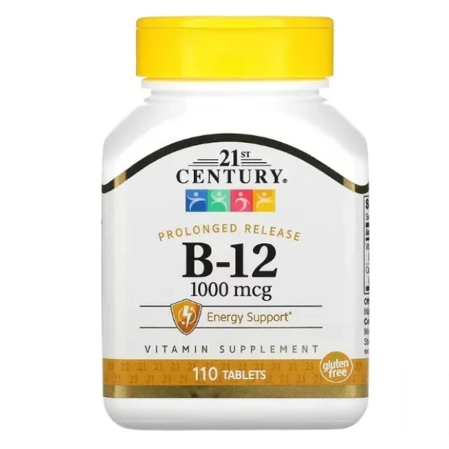 B-12, 1000mcg, 110 Tabletes, 21st Century