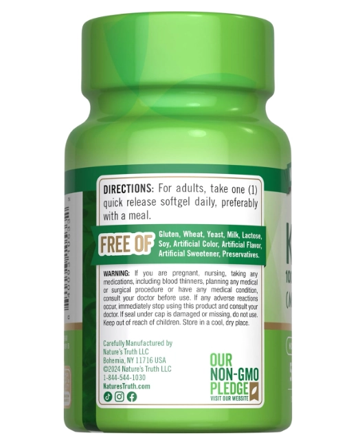 Complexo de Vitamina K2 e MK7 + D3, 800mcg, 50 Cápsulas, Nature's Truth