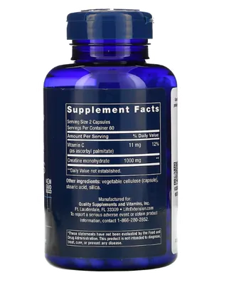Creatina, 1000mg, 120 Cápsulas, Life Extension