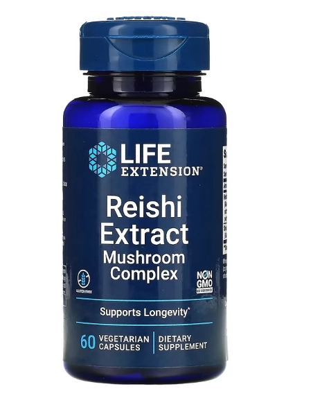 Extrato de Cogumelos Reishi, 490mg, 60 Cápsulas, Life Extension