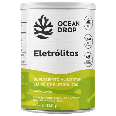 Eletólitos, Suporte à Hidratação e Reposição de Minerais, 180g, 60 Doses, Ocean Drop