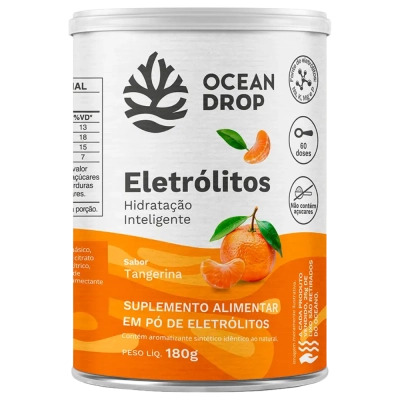 Eletólitos, Suporte à Hidratação e Reposição de Minerais, 180g, 60 Doses, Ocean Drop