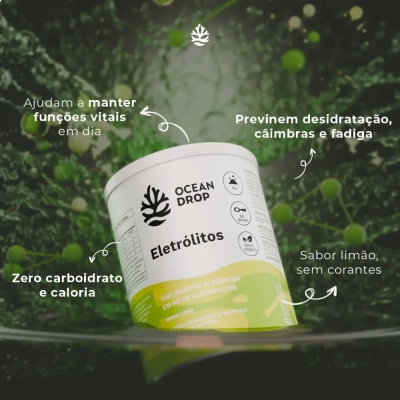 Eletólitos, Suporte à Hidratação e Reposição de Minerais, 180g, 60 Doses, Ocean Drop