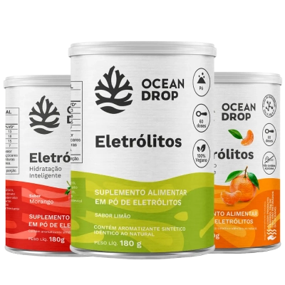 Eletólitos, Suporte à Hidratação e Reposição de Minerais, 180g, 60 Doses, Ocean Drop