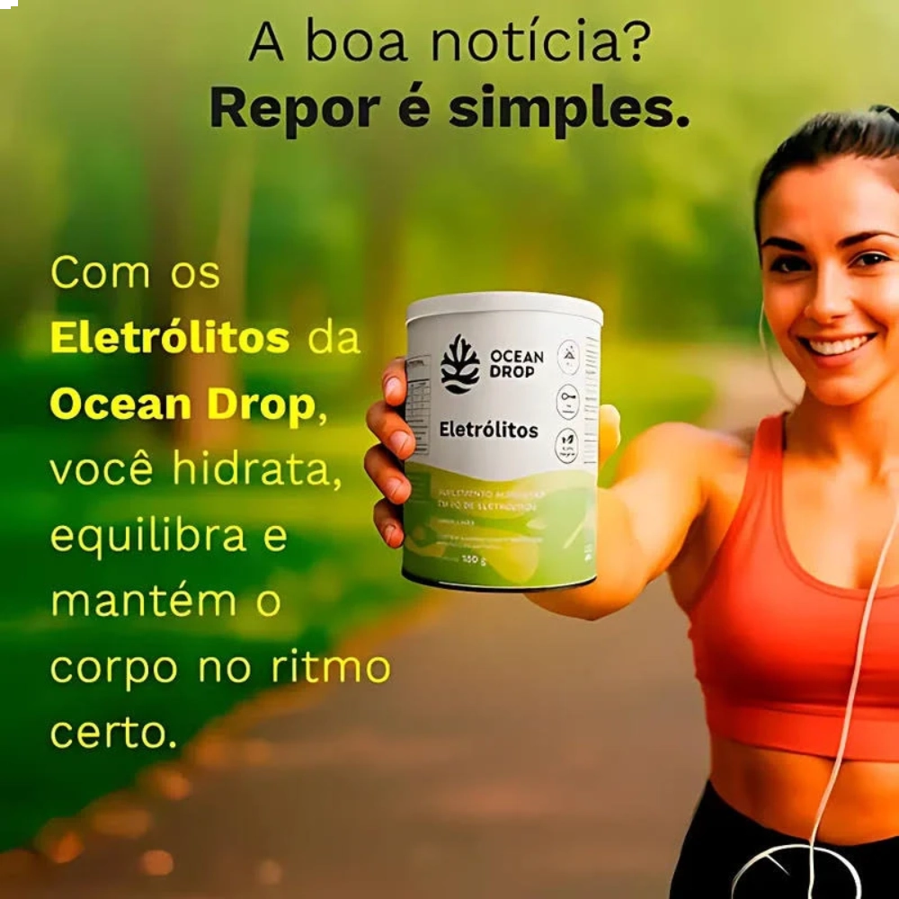 Eletrólitos Em Pó Limão 100% Vegano (180g) - Ocean Drop