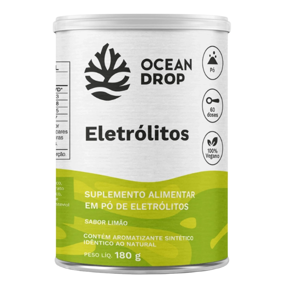 Eletrólitos Em Pó Limão 100% Vegano (180g) - Ocean Drop