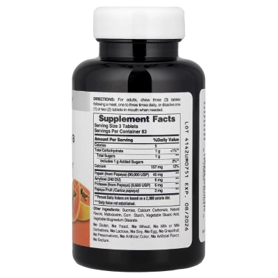 Enzima de Mamão, 45mg, 250 Tabletes, American Health