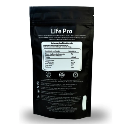 Extrato Chaga, Cogumelo do Antienvelhecimento, Para Pele e Bem-estar Digestivo, 90 Cápsulas, Microdose Life