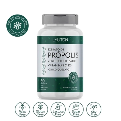 Extrato de Própolis Verde Liofilizado - 60 comprimidos - Lauton