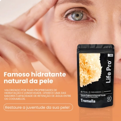 Extrato Tremella pele revitalizada e hidratação profunda sabor sem sabor, 90 Cápsulas - Microdose Life