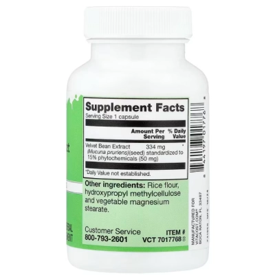 Extrato de Mucuna 334mg, 60 Cápsulas, Vitacost