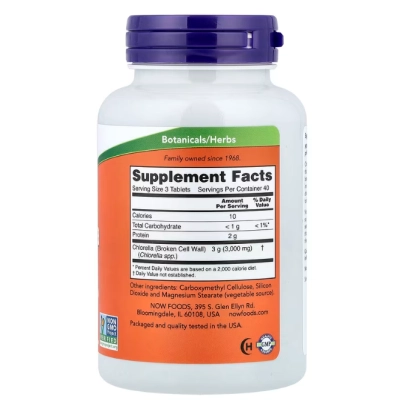 Chlorella 1000mg, Comprimidos Opções, Now
