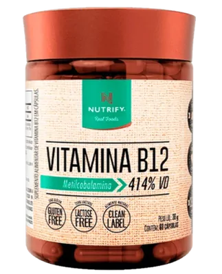 Vitamina B12 Metilcobalamina, 60 Cápsulas, Nutrify