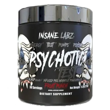 Pré-Treino, Psychotic Test, com Testosterona, DMAE, Creatina HCL, 275g, Insane Labz