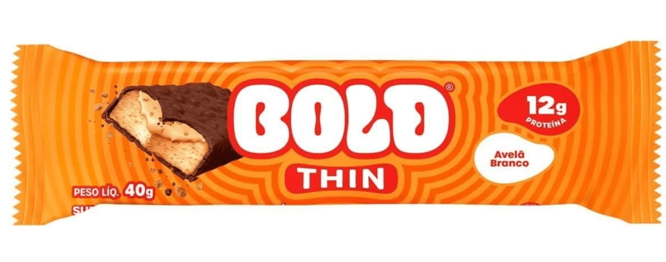 Barra de Proteína Thin, 12g de Proteína, Sabores, 3 Unidades, 40g Cada, BOLD Snacks