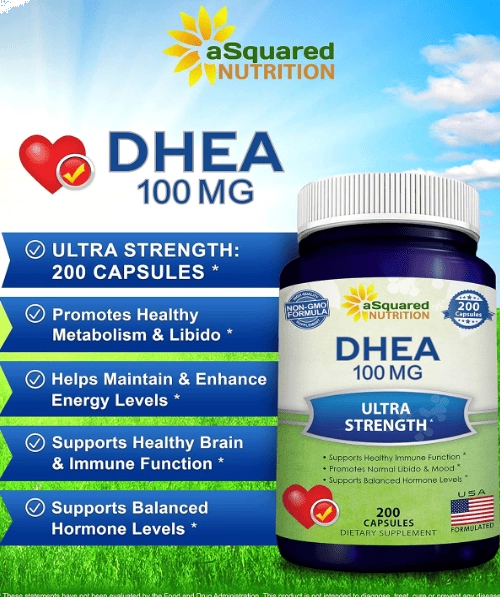 DHEA 100mg, 200 Cápsulas, aSquared Nutrition