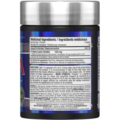 Áxido Alfa Lipoico, R+ALA, 150mg, 60 Cápsulas, Allmax Nutrition