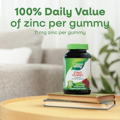 Zinc Gummies, Imunidade, Pele Saudável e Bem-Estar, 120 Gummies, Nature’s Way