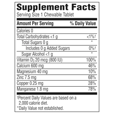 Bone Health Advanced ​​600+Vitamina D3 e Minerais, Sabores, 155 Comprimidos, Caltrate 