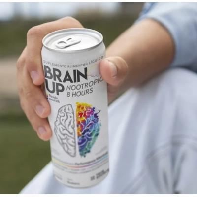 Brain Up Ready to Drink, Suplemento Alimentar Líquido, 3 Unidades 269ml cada, Sabor Blueberry, True Source