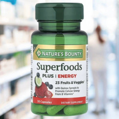 Superfoods Plus + Energy, 30 Cápsulas - Nature's Bounty