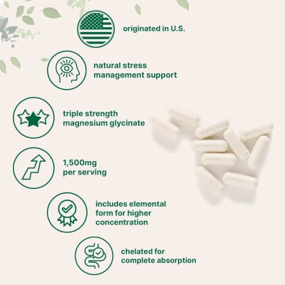 Triple Strength Magnesium Glycinate, 1500mg, 240 Cápsulas, Micro Ingredients