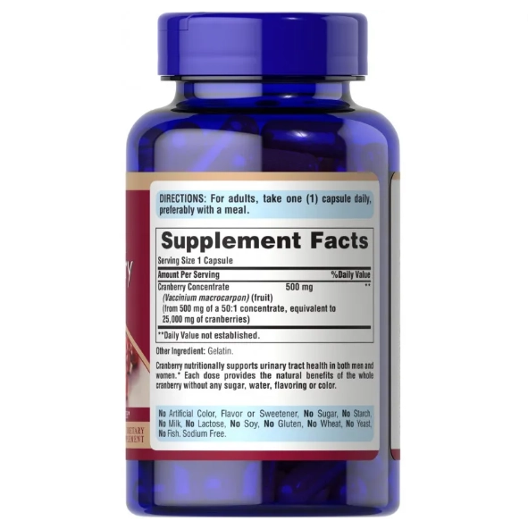 Cranberry, 25000mg (500mg concentrado), 120 Cápsulas, Puritan's Pride