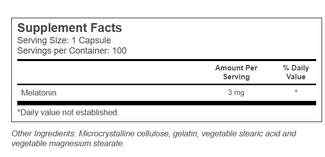 Melatonina, 3mg, 100 cápsulas, Vitacost