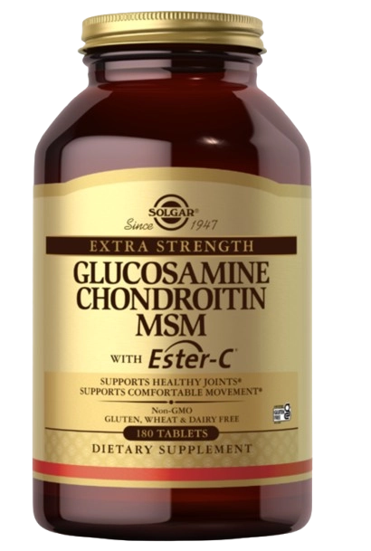 Glucosamina e Condroitina com MSM, Extra Forte com Ester-C, 180 Tablets, Solgar