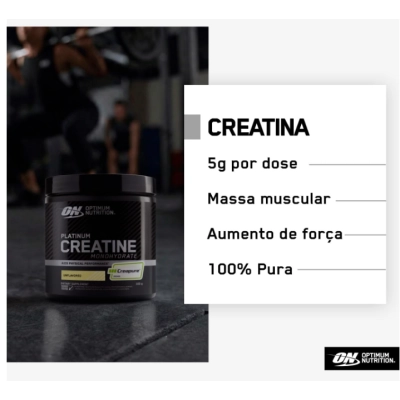 Creatina Creapure Micronizada, 300g Sem Sabor, Optimum Nutrition